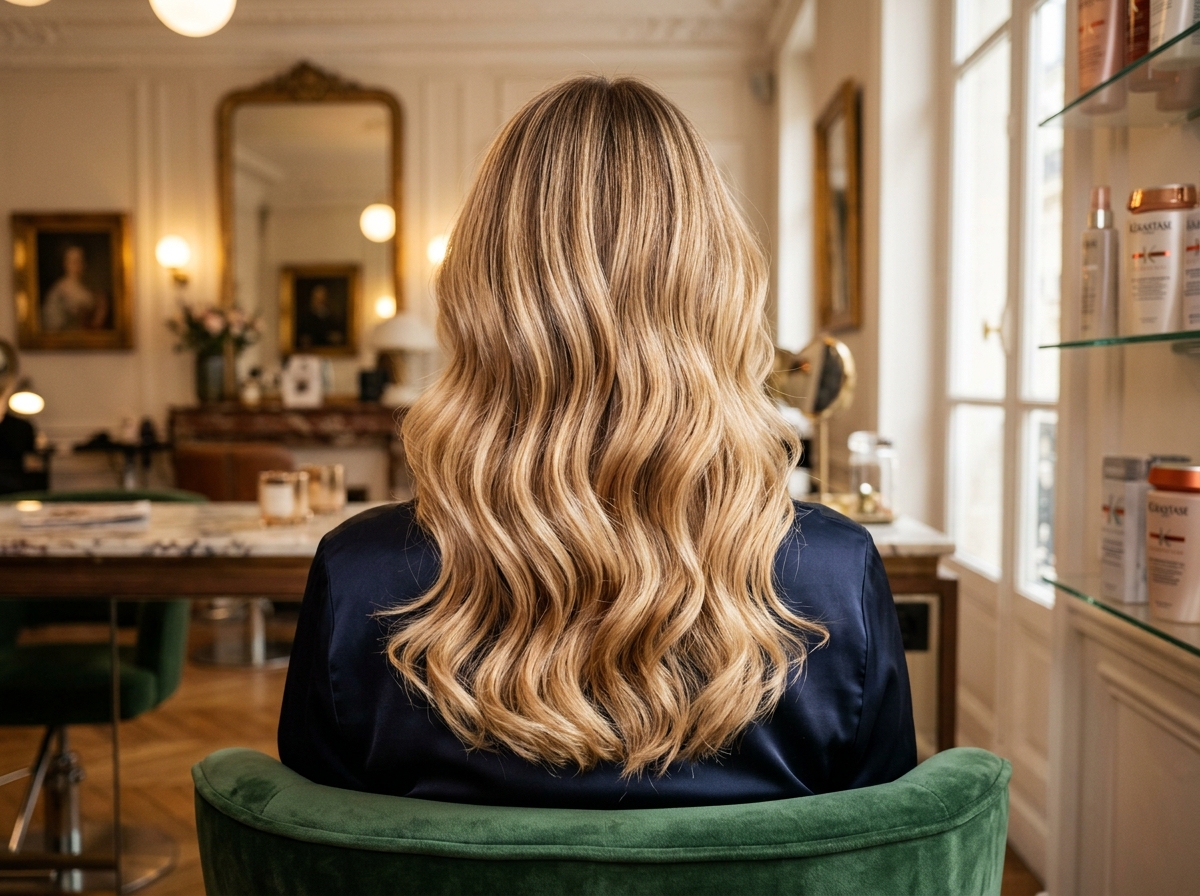 Balayage blond lumineux fondu naturel - Coiffeuse à domicile Vaucresson