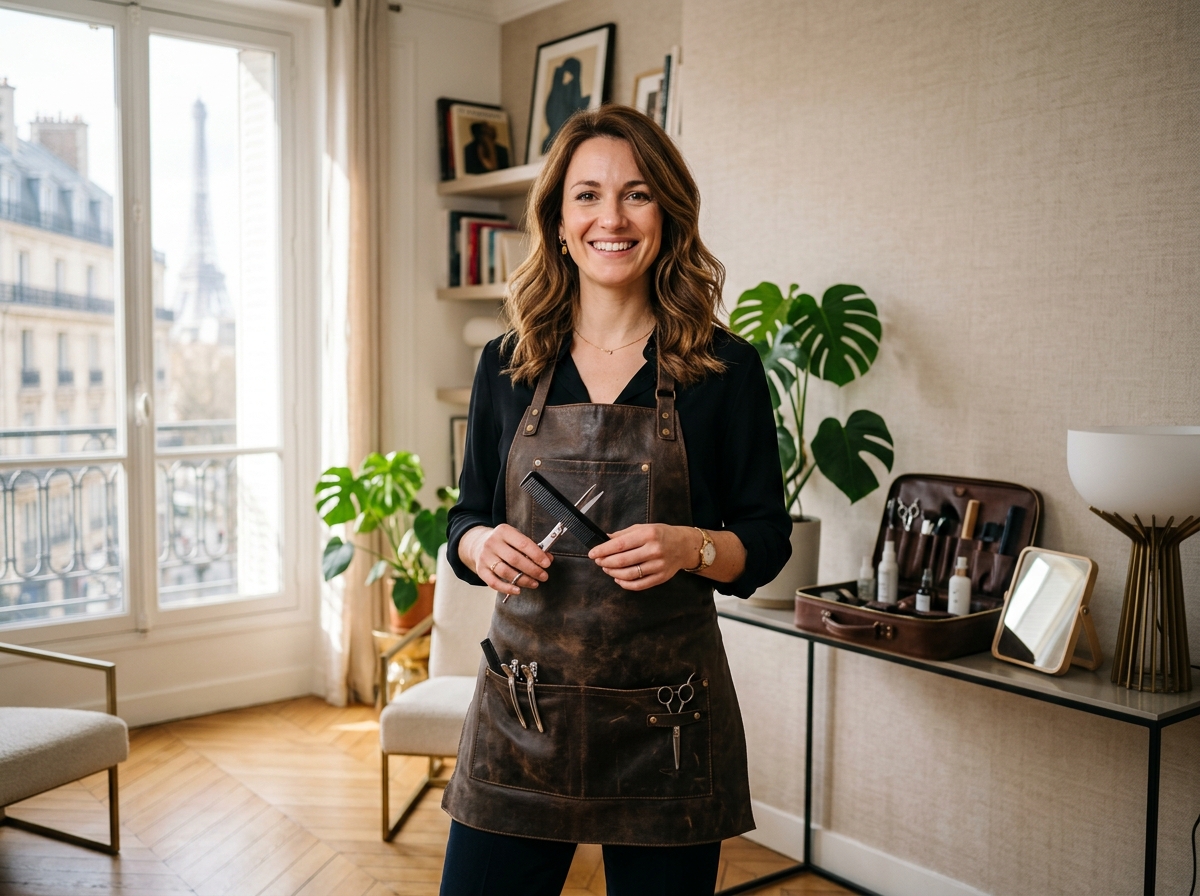 Coiffeuse professionnelle à domicile avec matériel de prestige